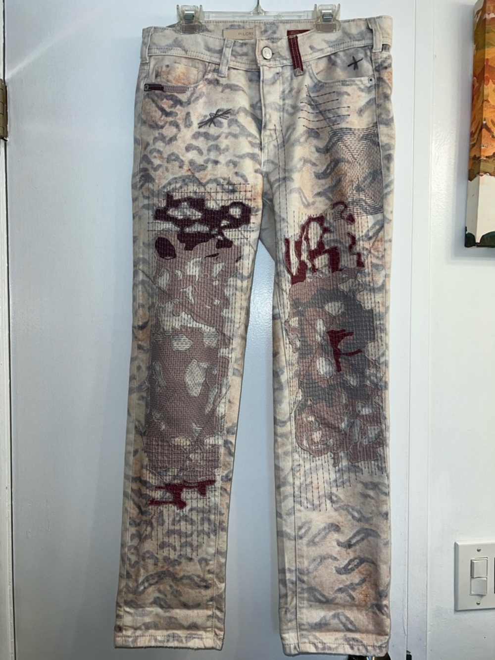 Anthropologie Pilcro The Slim Boyfriend Boho Patchwork Jeans. Size 26.